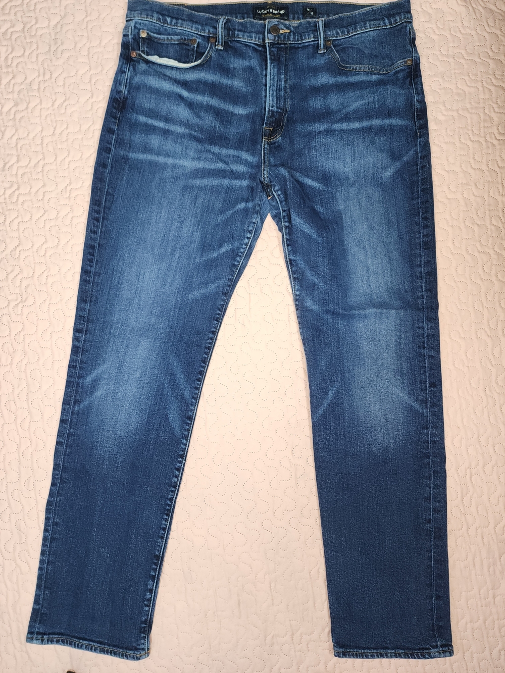 Lucky Brand 410 Athletic Slim Straight-Leg Jeans in Medium Blue Wash